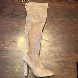 Steve Madden over the knee boots taupe size 9 synthetic suede